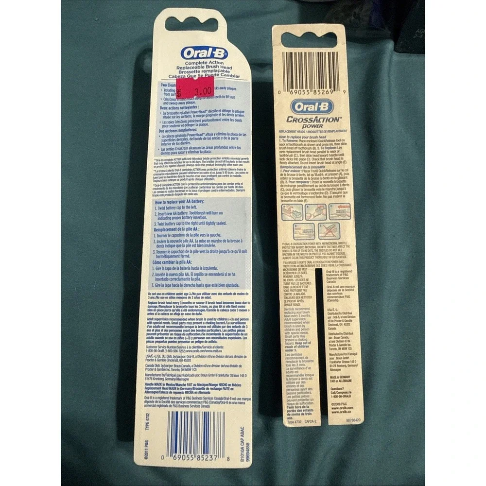 Oral-B Complete Action Power Battery Toothbrush + 2 Refill New Sealed